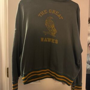 The Great Womens Hawk Hoodie Green / Yellow size 0